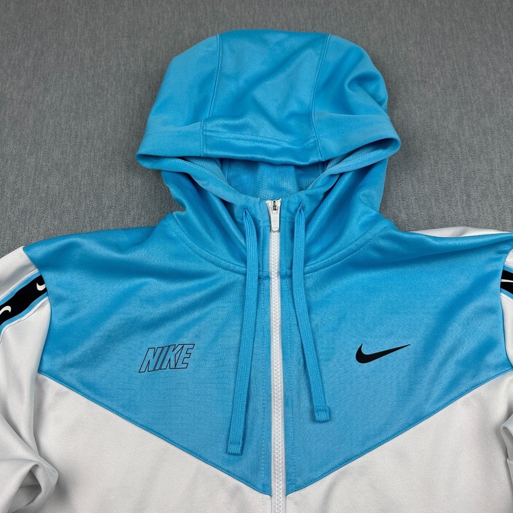 Nike Jacket Mens XL White Hoodie Sportswear Repeat Poly Knit Full-Zip Gym Active